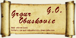 Grgur Obušković vizit kartica